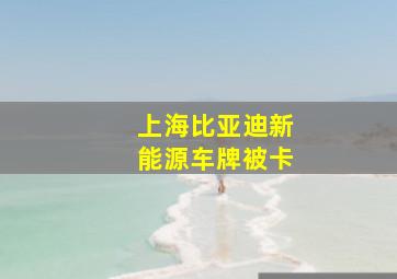 上海比亚迪新能源车牌被卡