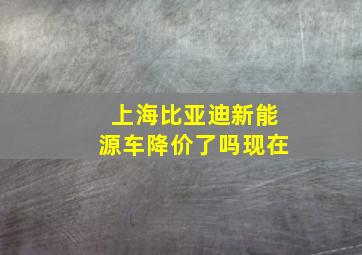 上海比亚迪新能源车降价了吗现在