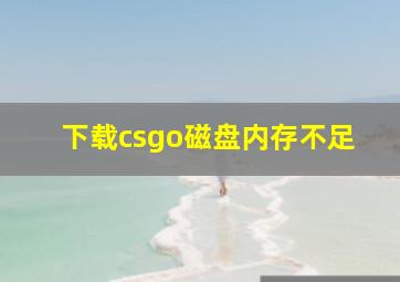 下载csgo磁盘内存不足