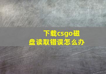 下载csgo磁盘读取错误怎么办