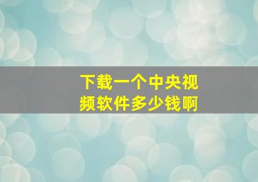 下载一个中央视频软件多少钱啊