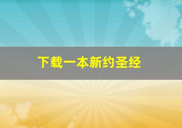 下载一本新约圣经