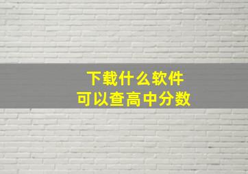 下载什么软件可以查高中分数