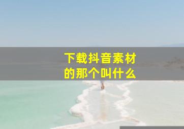 下载抖音素材的那个叫什么