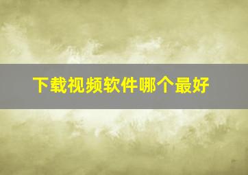 下载视频软件哪个最好