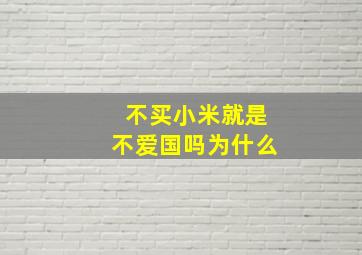 不买小米就是不爱国吗为什么