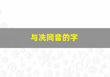 与冼同音的字