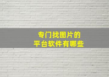 专门找图片的平台软件有哪些