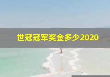 世冠冠军奖金多少2020