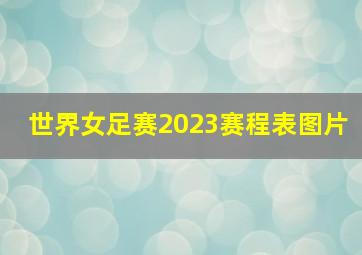 世界女足赛2023赛程表图片