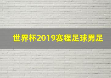 世界杯2019赛程足球男足