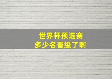 世界杯预选赛多少名晋级了啊