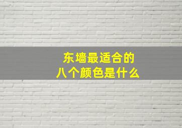 东墙最适合的八个颜色是什么