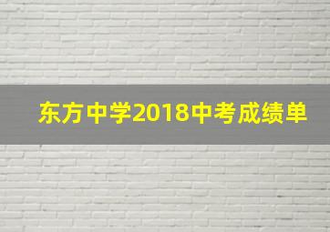 东方中学2018中考成绩单