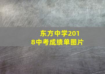 东方中学2018中考成绩单图片