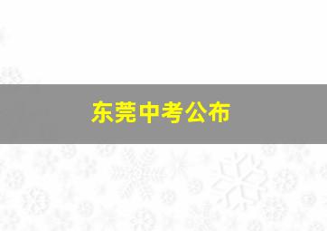 东莞中考公布