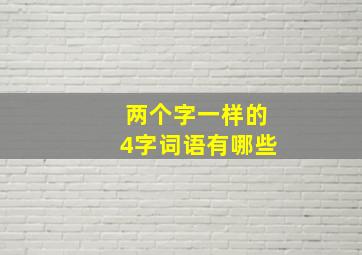 两个字一样的4字词语有哪些