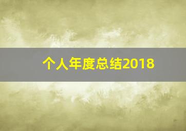 个人年度总结2018