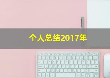 个人总结2017年