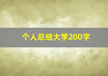 个人总结大学200字