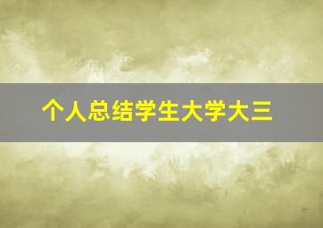 个人总结学生大学大三