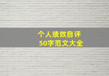 个人绩效自评50字范文大全