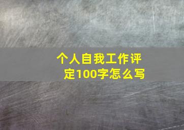 个人自我工作评定100字怎么写