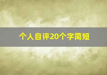 个人自评20个字简短