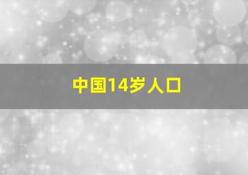 中国14岁人口