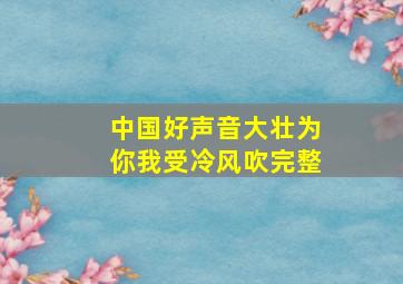 中国好声音大壮为你我受冷风吹完整