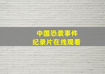 中国恐袭事件纪录片在线观看