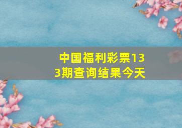 中国福利彩票133期查询结果今天