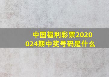 中国福利彩票2020024期中奖号码是什么