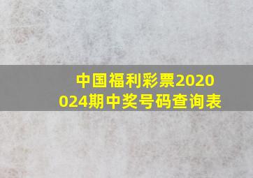 中国福利彩票2020024期中奖号码查询表