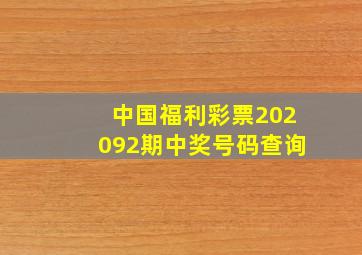 中国福利彩票202092期中奖号码查询