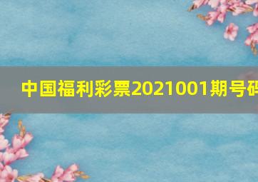 中国福利彩票2021001期号码