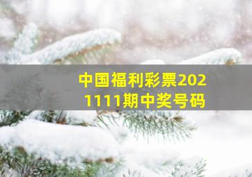 中国福利彩票2021111期中奖号码