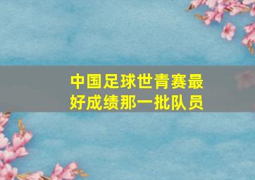 中国足球世青赛最好成绩那一批队员