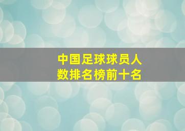 中国足球球员人数排名榜前十名