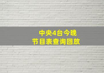 中央4台今晚节目表查询回放