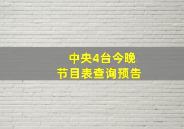 中央4台今晚节目表查询预告