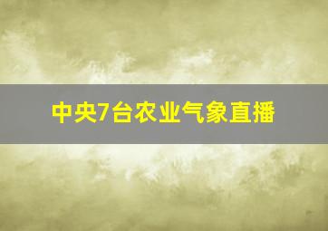 中央7台农业气象直播