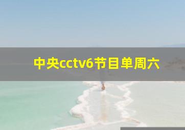 中央cctv6节目单周六