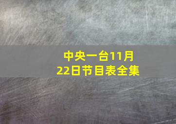 中央一台11月22日节目表全集