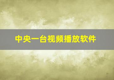 中央一台视频播放软件