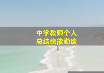 中学教师个人总结德能勤绩