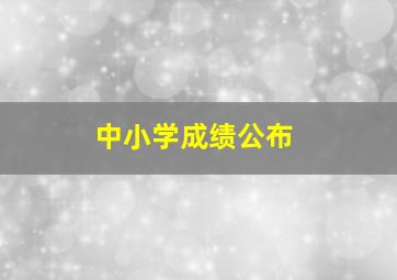 中小学成绩公布