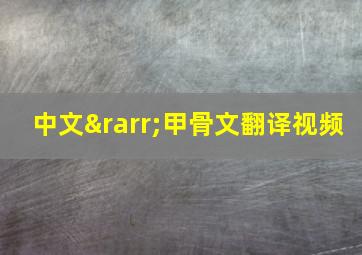 中文→甲骨文翻译视频