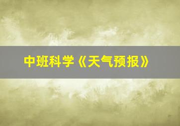 中班科学《天气预报》