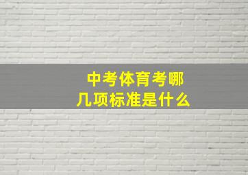 中考体育考哪几项标准是什么